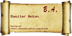 Baszler Anton névjegykártya